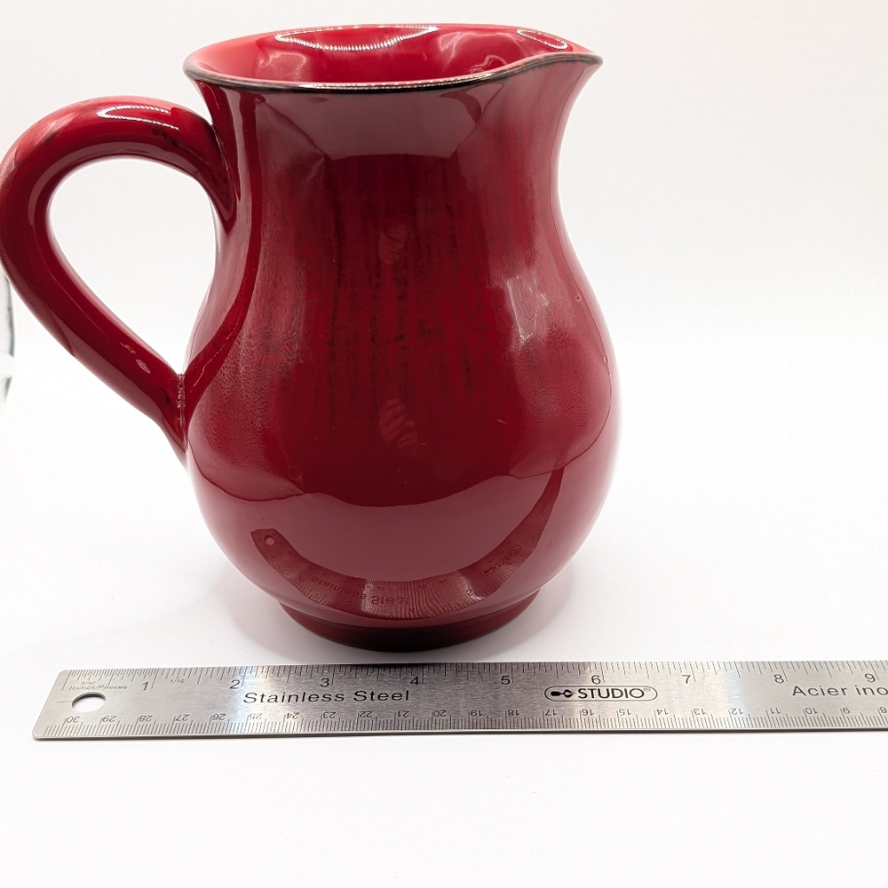 Red Ceramic Pitcher - Picture 8 of 9